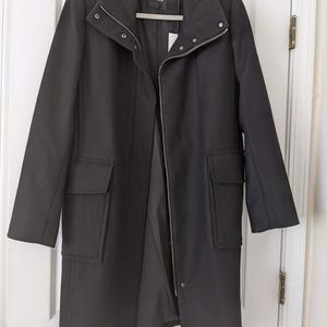 Theory funnel neck coat black medium